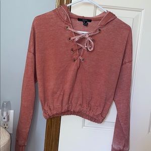 Crop-cinch hoodie